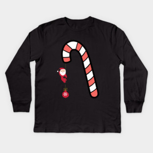 Santa on Candy Cane Adventure Kids Long Sleeve T-Shirt