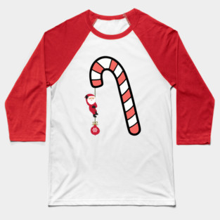 Santa on Candy Cane Adventure Baseball T-Shirt