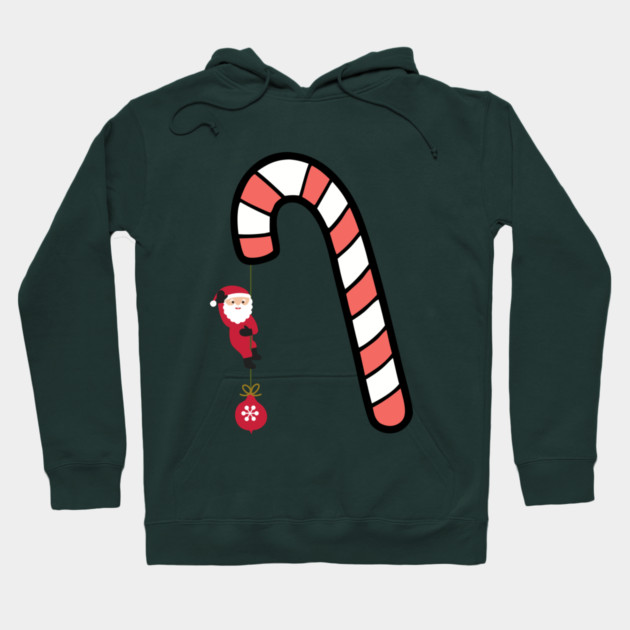 Santa on Candy Cane Adventure Hoodie by Creatifly Graphic Tees