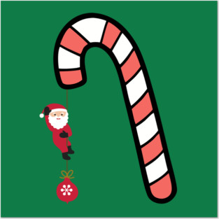 Santa on Candy Cane Adventure Posters and Art
