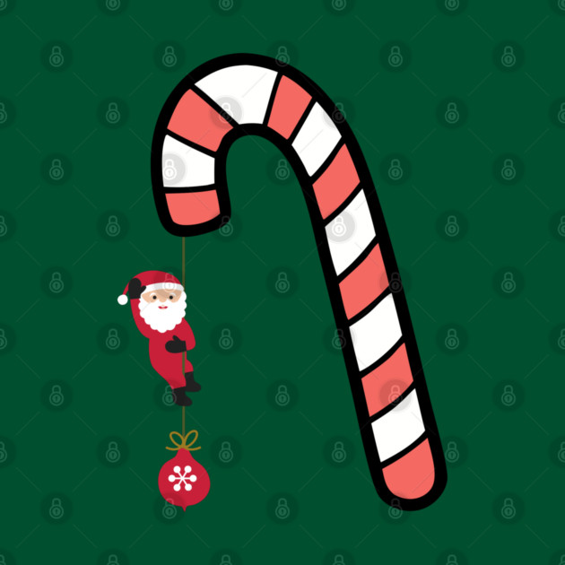 Santa on Candy Cane Adventure by Creatifly Graphic Tees