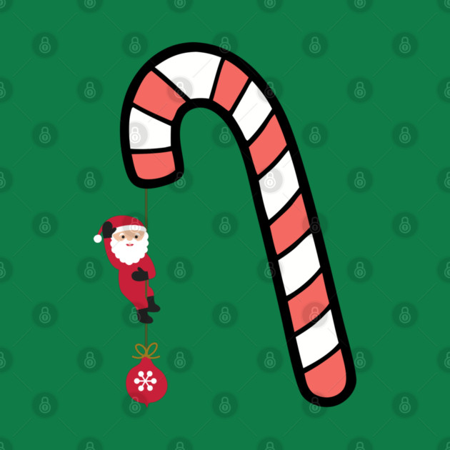 Santa on Candy Cane Adventure by Creatifly Graphic Tees