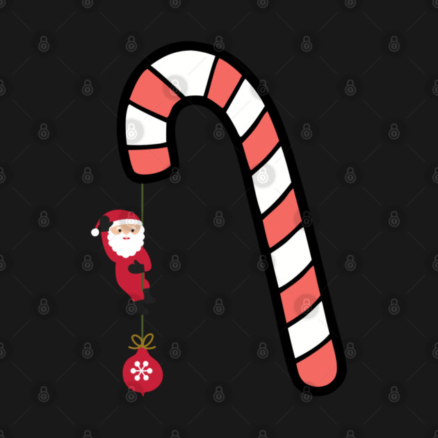 Santa on Candy Cane Adventure by Creatifly Graphic Tees