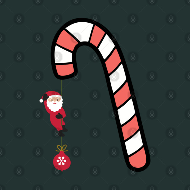 Santa on Candy Cane Adventure by Creatifly Graphic Tees