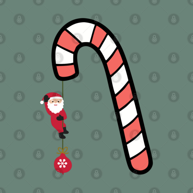 Santa on Candy Cane Adventure by Creatifly Graphic Tees
