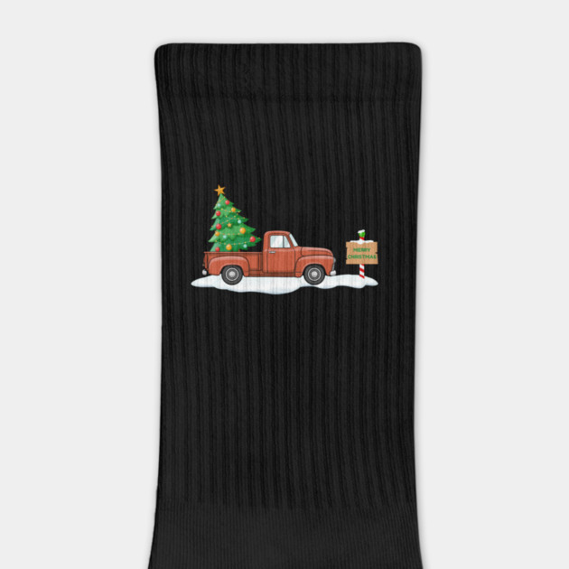 Vintage Christmas Truck with Tree by Creatifly Graphic Tees