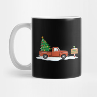 Vintage Christmas Truck with Tree Mug