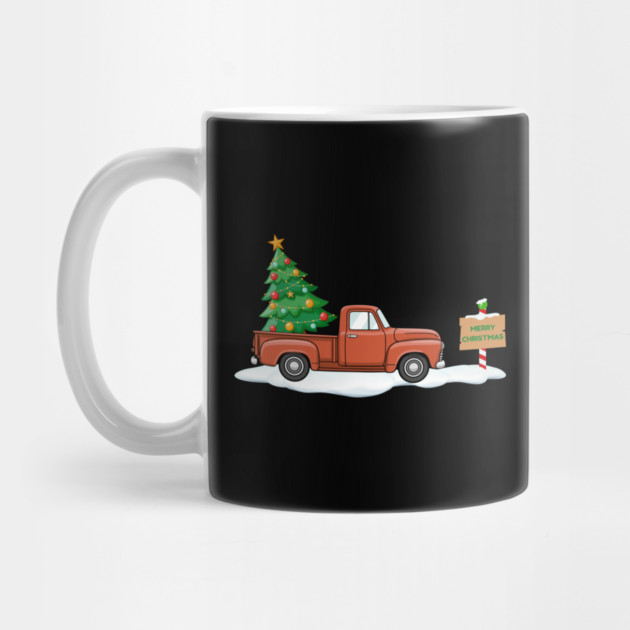 Vintage Christmas Truck with Tree by Creatifly Graphic Tees