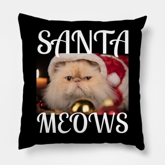 Santa Meows Pillow by Demian Stipatio