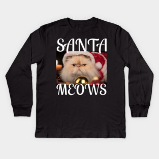 Santa Meows Kids Long Sleeve T-Shirt