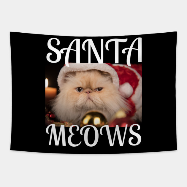 Santa Meows Tapestry by Demian Stipatio