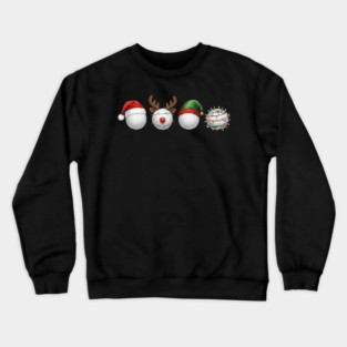 Funny Christmas Golf Balls in Holiday Costumes Crewneck Sweatshirt