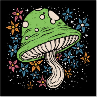 Green Mushroom Posters and Art