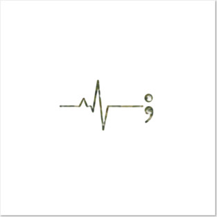 Heartbeat Semicolon Minimal Posters and Art