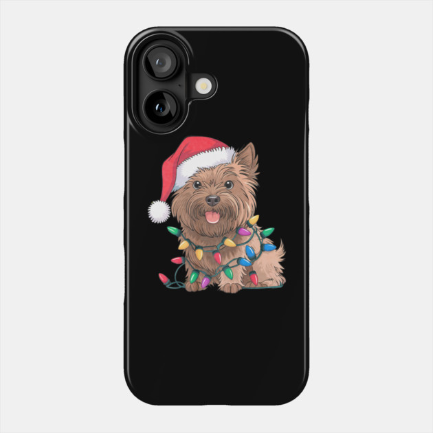 Cairn Terrier Christmas Lights Xmas Dogs Phone Case by yangho