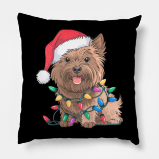Cairn Terrier Christmas Lights Xmas Dogs Pillow