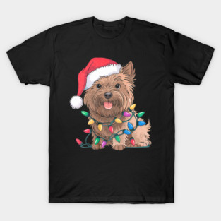 Cairn Terrier Christmas Lights Xmas Dogs T-Shirt