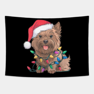 Cairn Terrier Christmas Lights Xmas Dogs Tapestry