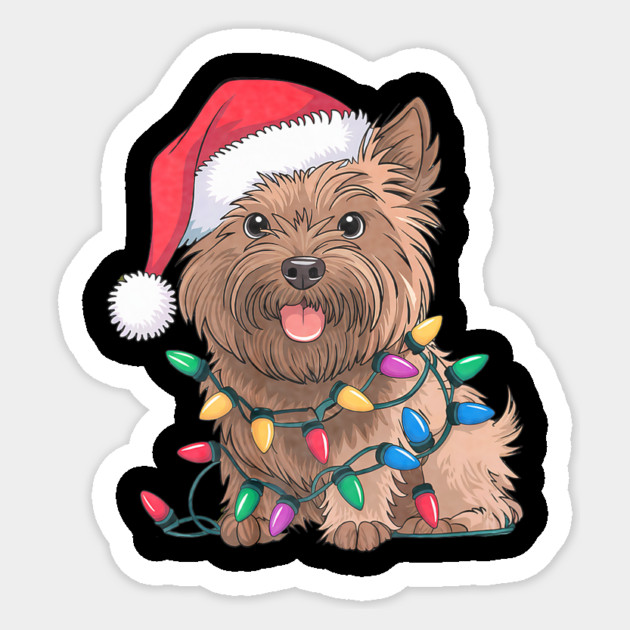 Cairn Terrier Christmas Lights Xmas Dogs Sticker by yangho