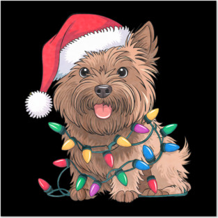 Cairn Terrier Christmas Lights Xmas Dogs Posters and Art