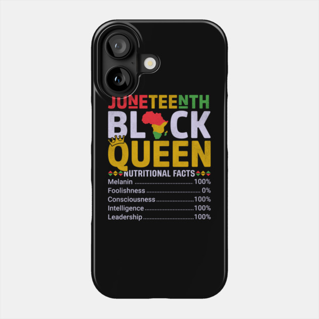 Black Queen Facts, Juneteenth, Black History Phone Case by UrbanLifeApparel