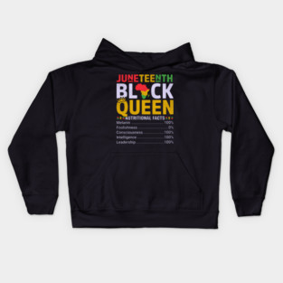 Black Queen Facts, Juneteenth, Black History Kids Hoodie