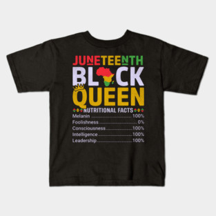 Black Queen Facts, Juneteenth, Black History Kids T-Shirt