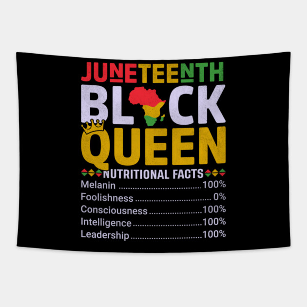 Black Queen Facts, Juneteenth, Black History Tapestry by UrbanLifeApparel