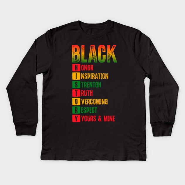 Black History Month Kids Long Sleeve T-Shirt by UrbanLifeApparel