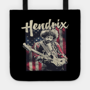 Hendrix Vintage Rock Guitarist – Retro Psychedelic Tote
