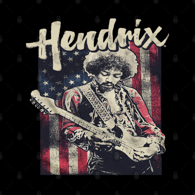 Hendrix Vintage Rock Guitarist – Retro Psychedelic by James Bates