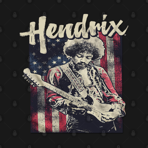 Hendrix Vintage Rock Guitarist – Retro Psychedelic by James Bates