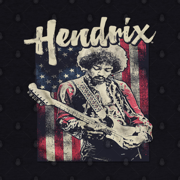 Hendrix Vintage Rock Guitarist – Retro Psychedelic by James Bates
