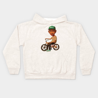 Tyler The Creator WOLF Album Caricature Illustration Bike Cartoon Art Kids Hoodie