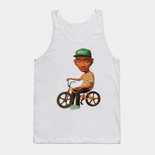 Tyler The Creator WOLF Album Caricature Illustration Bike Cartoon Art Tank Top