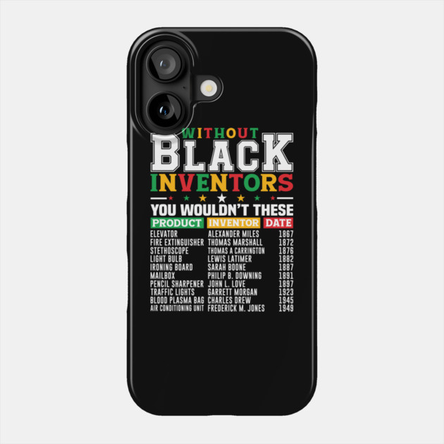 Black Inventors Phone Case by UrbanLifeApparel