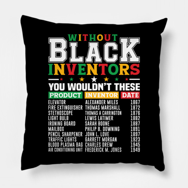 Black Inventors Pillow by UrbanLifeApparel