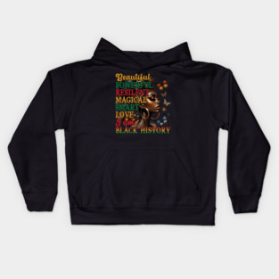 Beautiful Black Woman Kids Hoodie