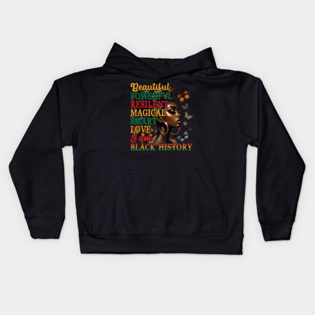 Beautiful Black Woman Kids Hoodie by UrbanLifeApparel
