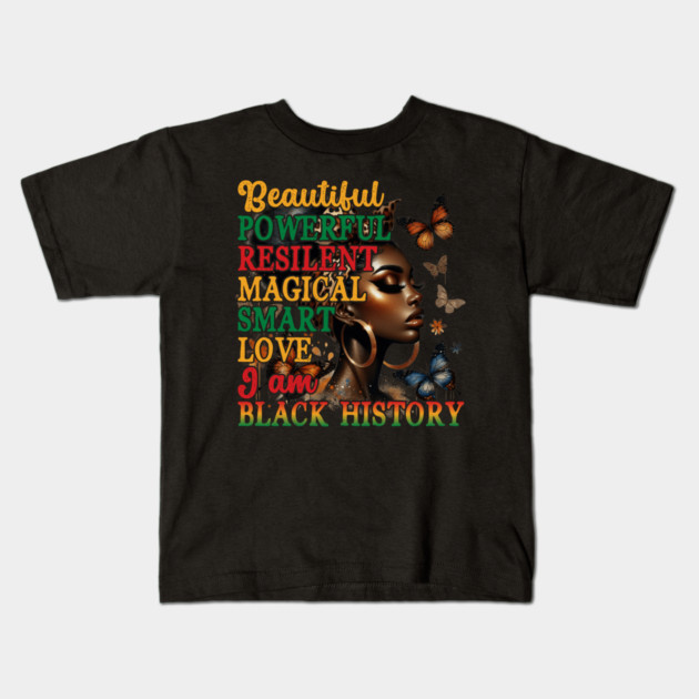 Beautiful Black Woman Kids T-Shirt by UrbanLifeApparel