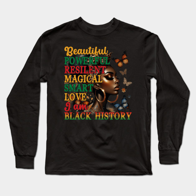 Beautiful Black Woman Long Sleeve T-Shirt by UrbanLifeApparel