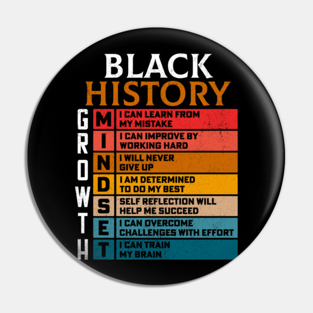 Black History Growth Mindset Pin by UrbanLifeApparel