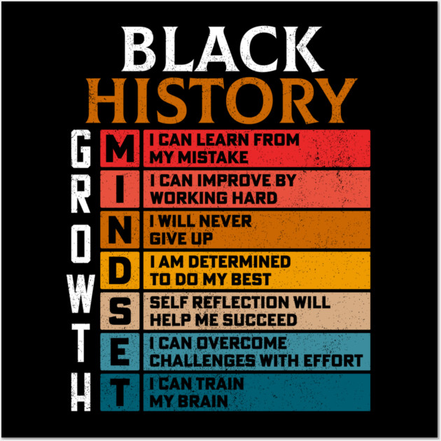 Black History Growth Mindset Wall Art by UrbanLifeApparel
