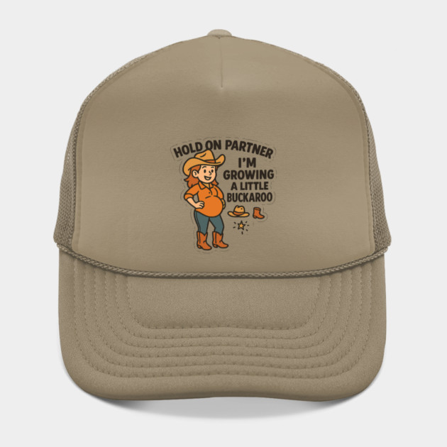 Hold On Partner I'm Growing A Little Buckaroo Frog Pregnancy by Customer's Store 1