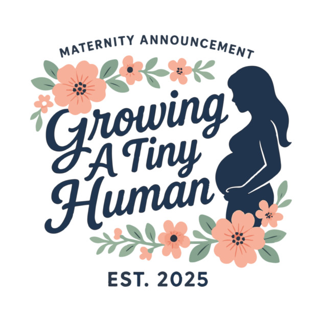 Women Pregnancy Announcement Maternity Growing A Tiny Human Floral Graphic Gender Reveal Ideas by Customer's Store 1