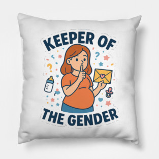 Keeper of The Gender Women Gender Reveal Ideas Funny Pregnancy Announcement for Maternity Mom Pillow