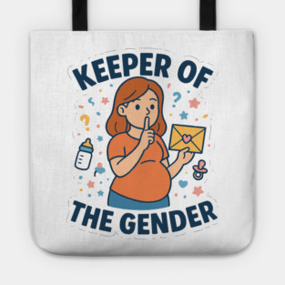 Keeper of The Gender Women Gender Reveal Ideas Funny Pregnancy Announcement for Maternity Mom Tote