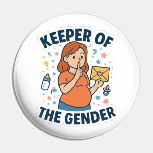 Keeper of The Gender Women Gender Reveal Ideas Funny Pregnancy Announcement for Maternity Mom Pin