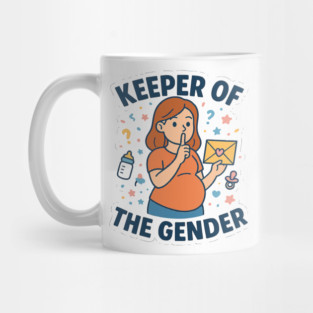 Keeper of The Gender Women Gender Reveal Ideas Funny Pregnancy Announcement for Maternity Mom Mug