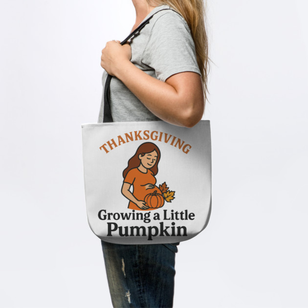 Women's Maternity Thanksgiving Growing a Little Pumpkin Fall Pumpkins Graphic Pregnancy Announcement by Customer's Store 1
